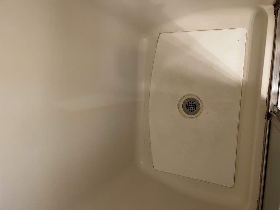 Shower base after cleaning