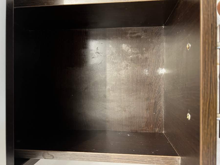 Cabinet interior before cleaning