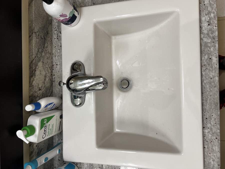 Bathroom sink before cleaning
