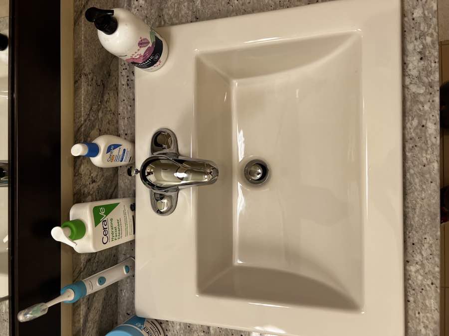 Bathroom sink after cleaning