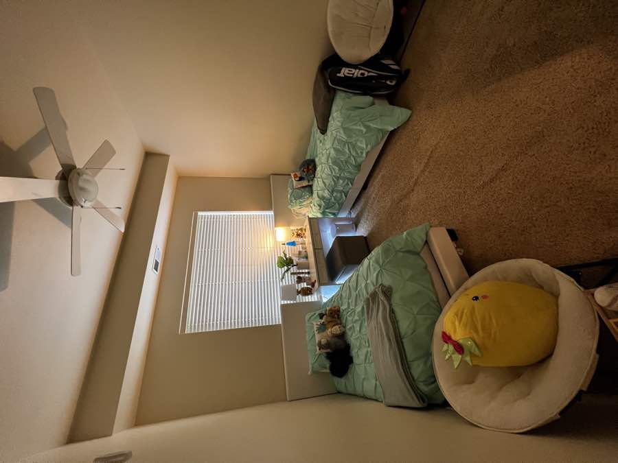 Twin bedroom after cleaning