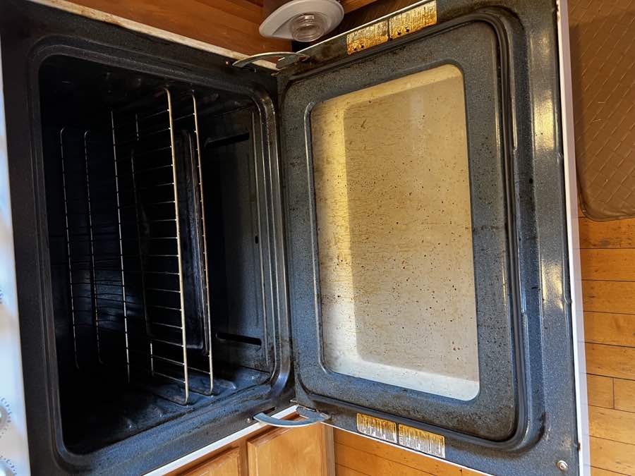 Oven interior after cleaning